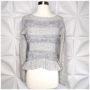 Sleeping On Snow Nuvola Peplum Fuzzy Sweater Sz S